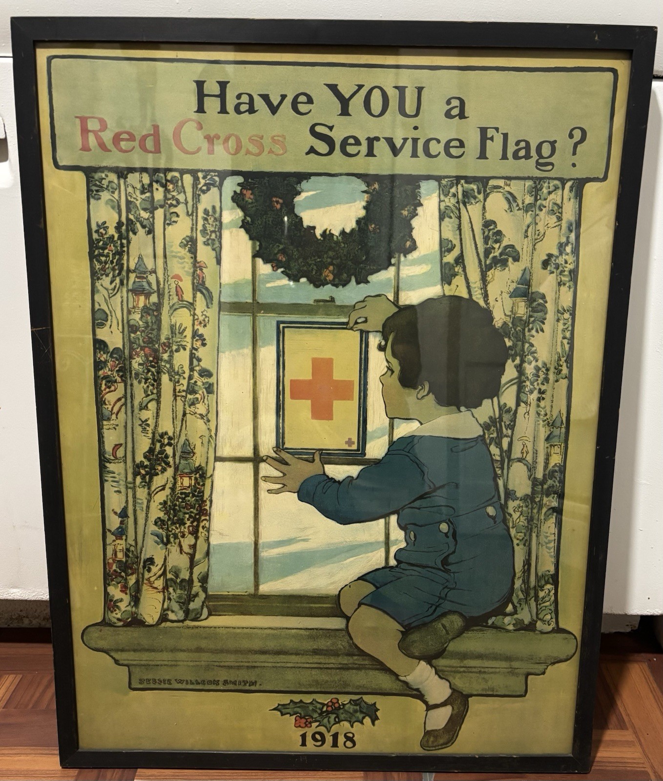 Jessie Wilcox Smith 1918 Red Cross Framed Vintage Poster 22”x29”