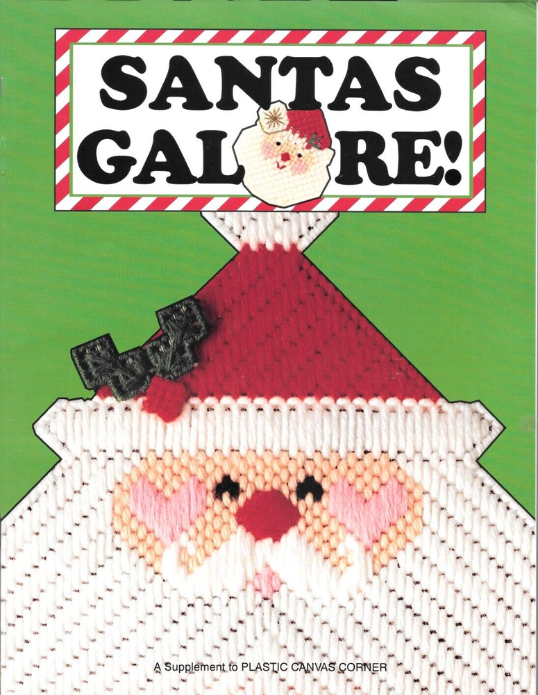 Santas Galore Plastic Canvas Pattern Leaflet Christmas Santa Patterns 1995 VTG