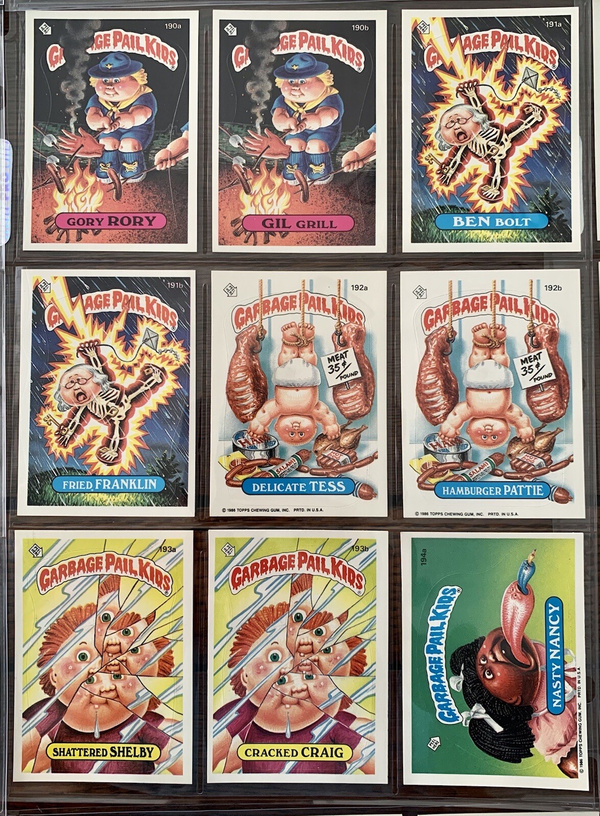 1986 GARBAGE PAIL KIDS OS5 ORIGINAL SERIES 5 COMPLETE 88 CARD VARIATIONS SET.