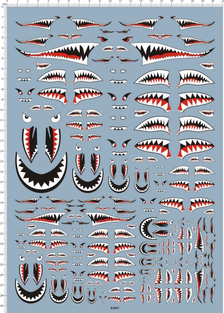 decals shark for different scales model kits (63887)