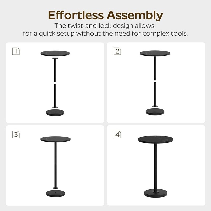 Sturdy Round Side Table Compact End Table Storage Display in Small Spaces New