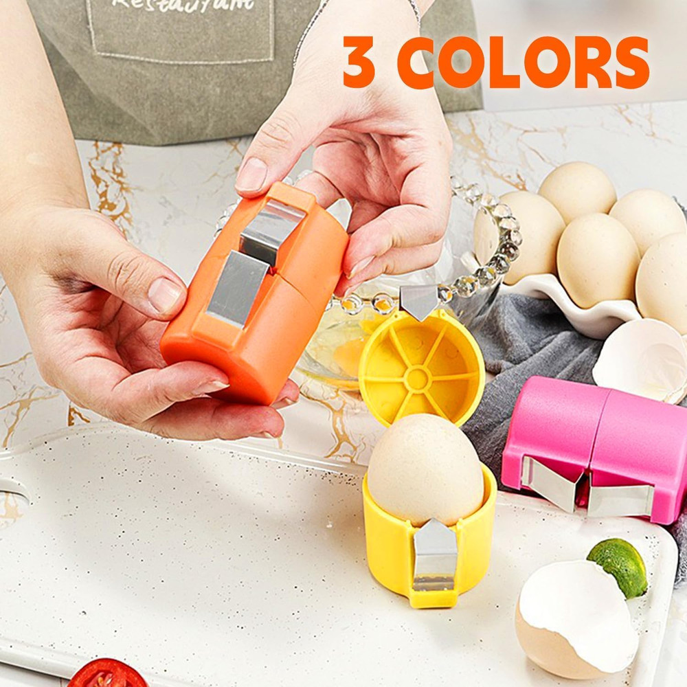 Generic 3Pcs Egg Shell Opener Set – Stainless Steel Egg Cracker, Egg Cutter & Se