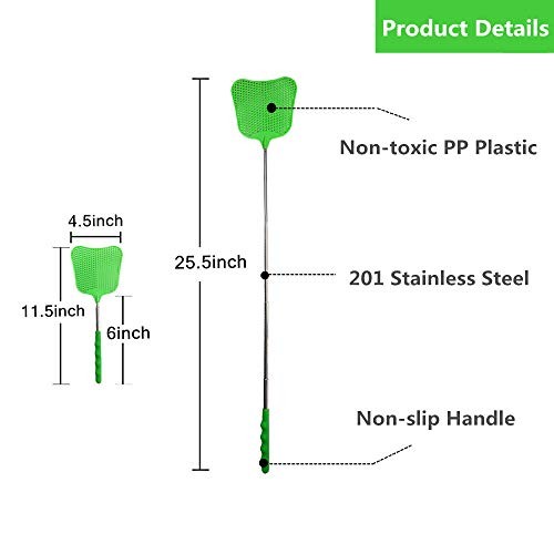 Fly Swatters Extendable, Durable Plastic Fly Swatter Heavy Duty Set,
