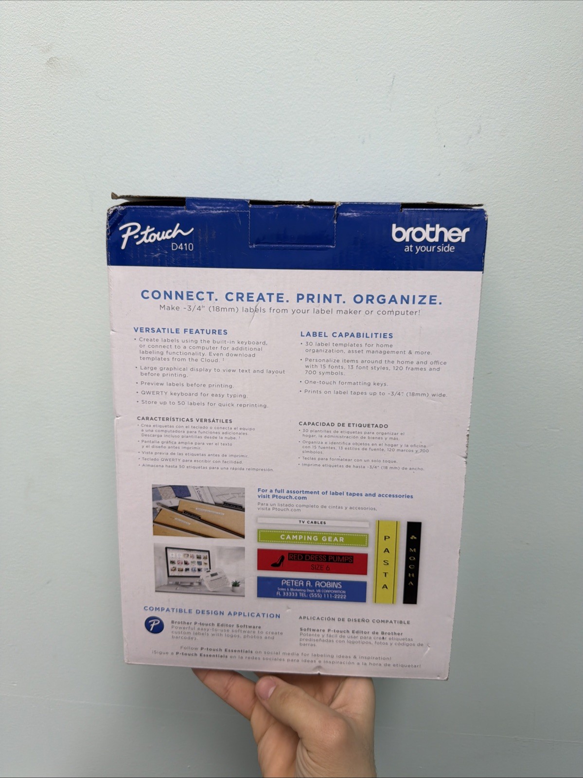 Brother P-touch PT-D410 Label Printer 18mm 3/4 " White NEW Sealed‼️