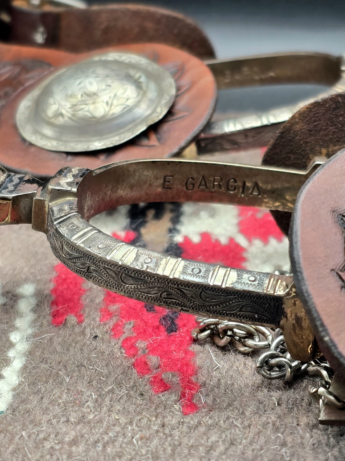 Vintage E. Garcia Silver Overlay Spurs