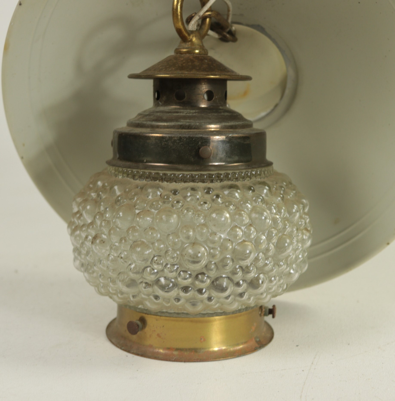 Vintage Mid Century Shaded Bracket Lantern 13" Max Height