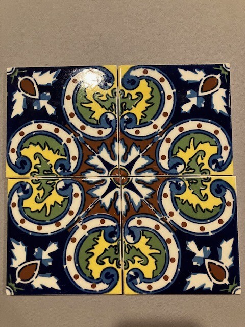 MEXICAN TILE WALL   CERAMIC 4 Tiles