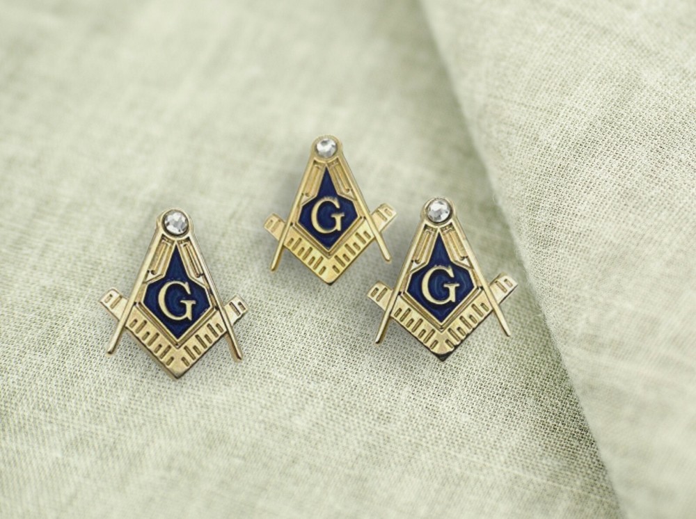 3pcs Freemason Square and Compass Master Mason lapel pin 3rd degree blue lodge
