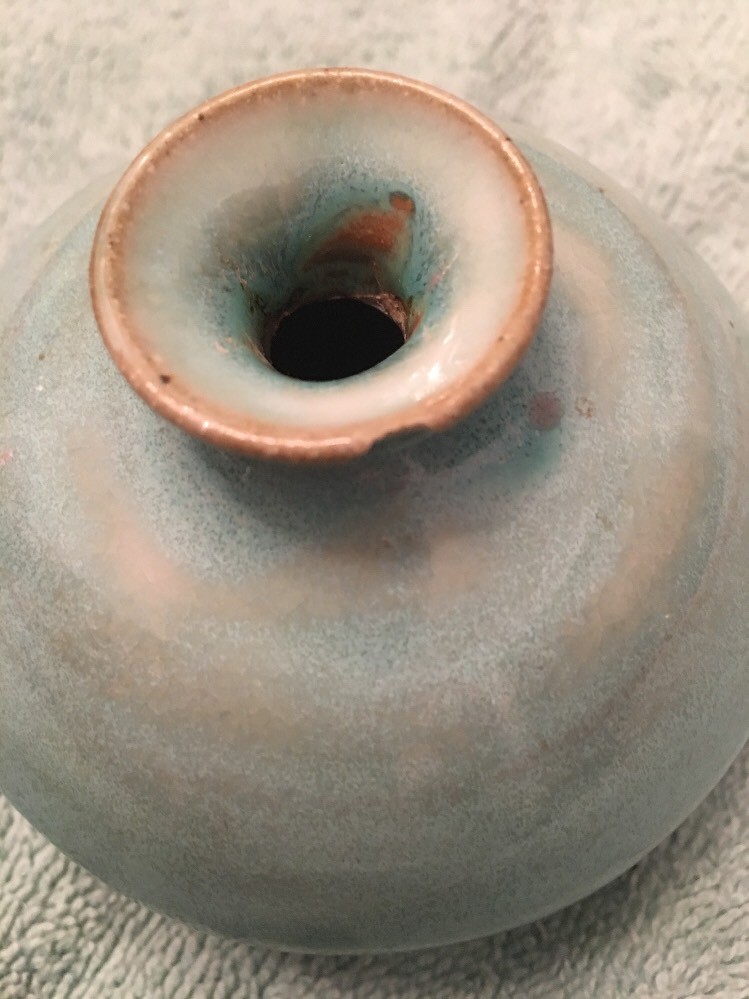 Ceramic Blue Vase 3.5” X 2.5”