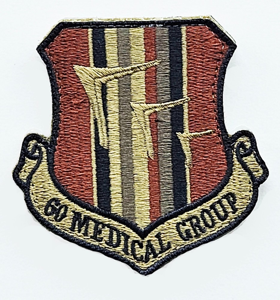 US Air Force 60th Medical Group Subdued Hook Back Patch