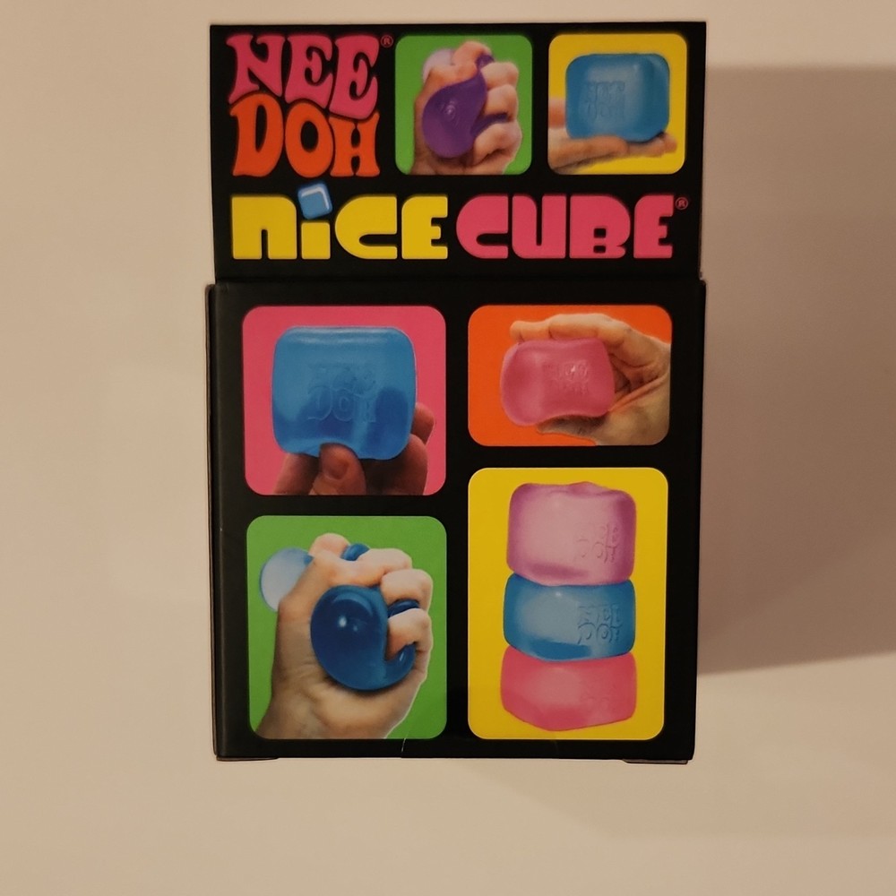Schylling Nee Doh Nice Cube Super Solid Squish Squeeze Ball Tear-Resistant Pink