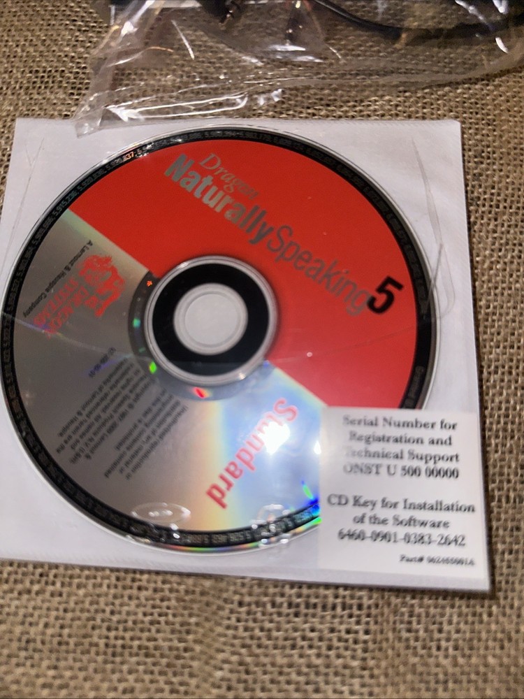 DRAGON NATURALLY SPEAKING 5 SPEECH RECOGNITION SOFTWARE FOR WINDOWS 98