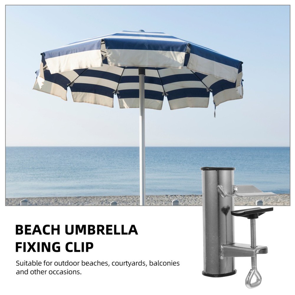 Patio Umbrella Clip Holder Fixed Bracket Parasol Tabletop Mount Clamp