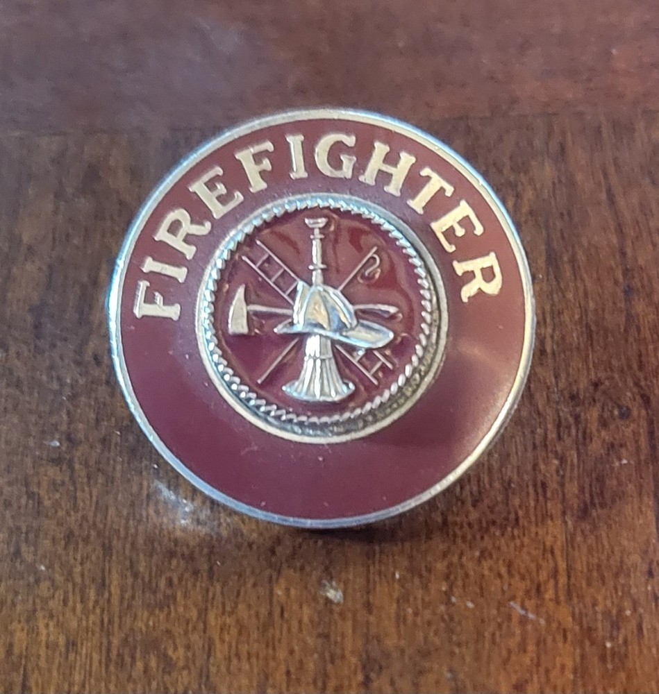 Firefighter Red with Silver Fire Collar Brass Chain of Command   11/16 silver