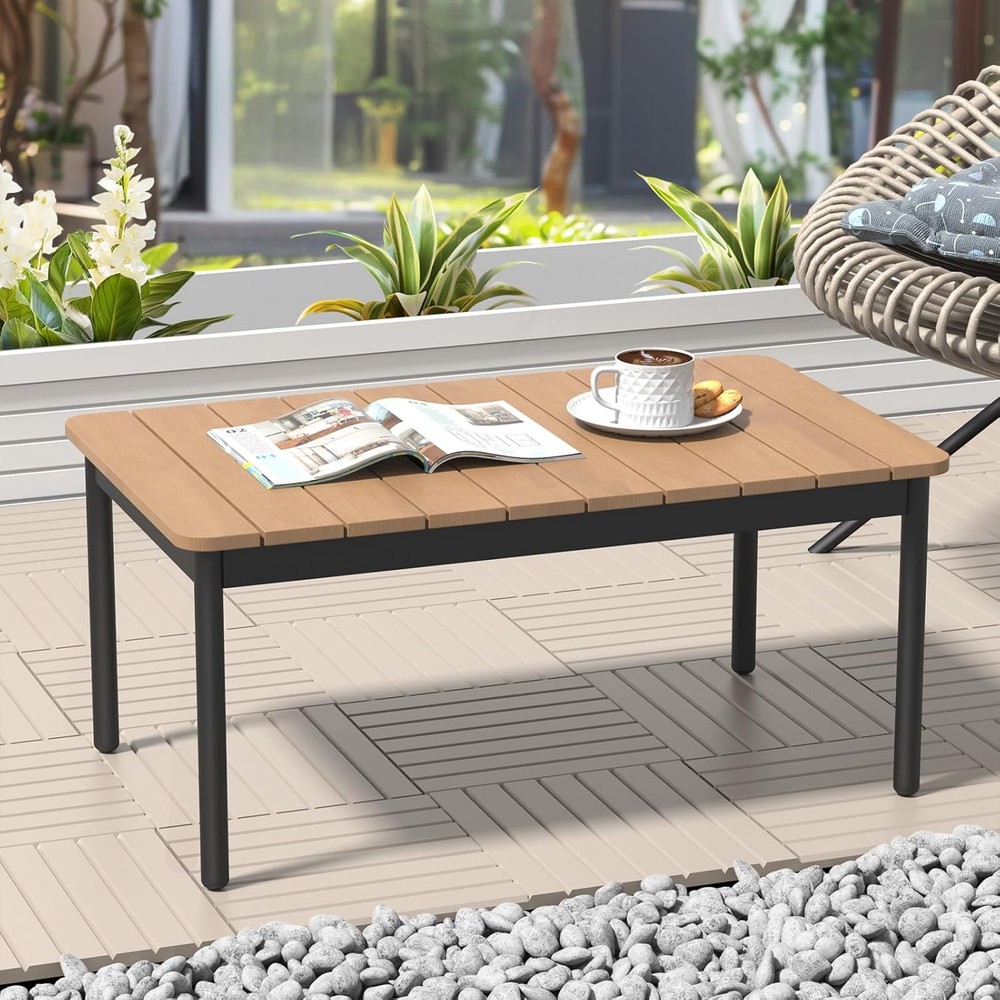 Small Rectangle Polywood Outdoor Side Coffee Table Outside Patio