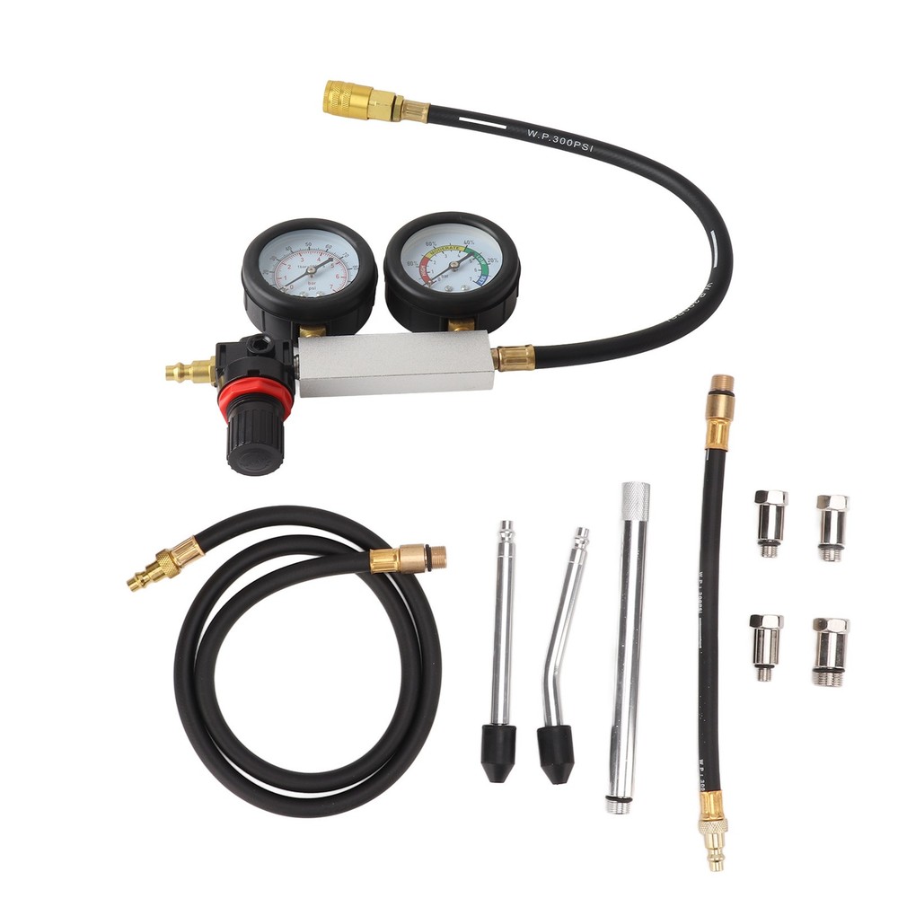 Dual Gauge Leakdown Tester Detecting Tool For Gasoline Engine Compression Test