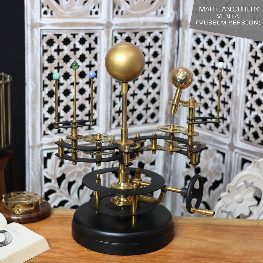Black Luxury Solar System Model Fully Functional Tellurion Christmas Gift