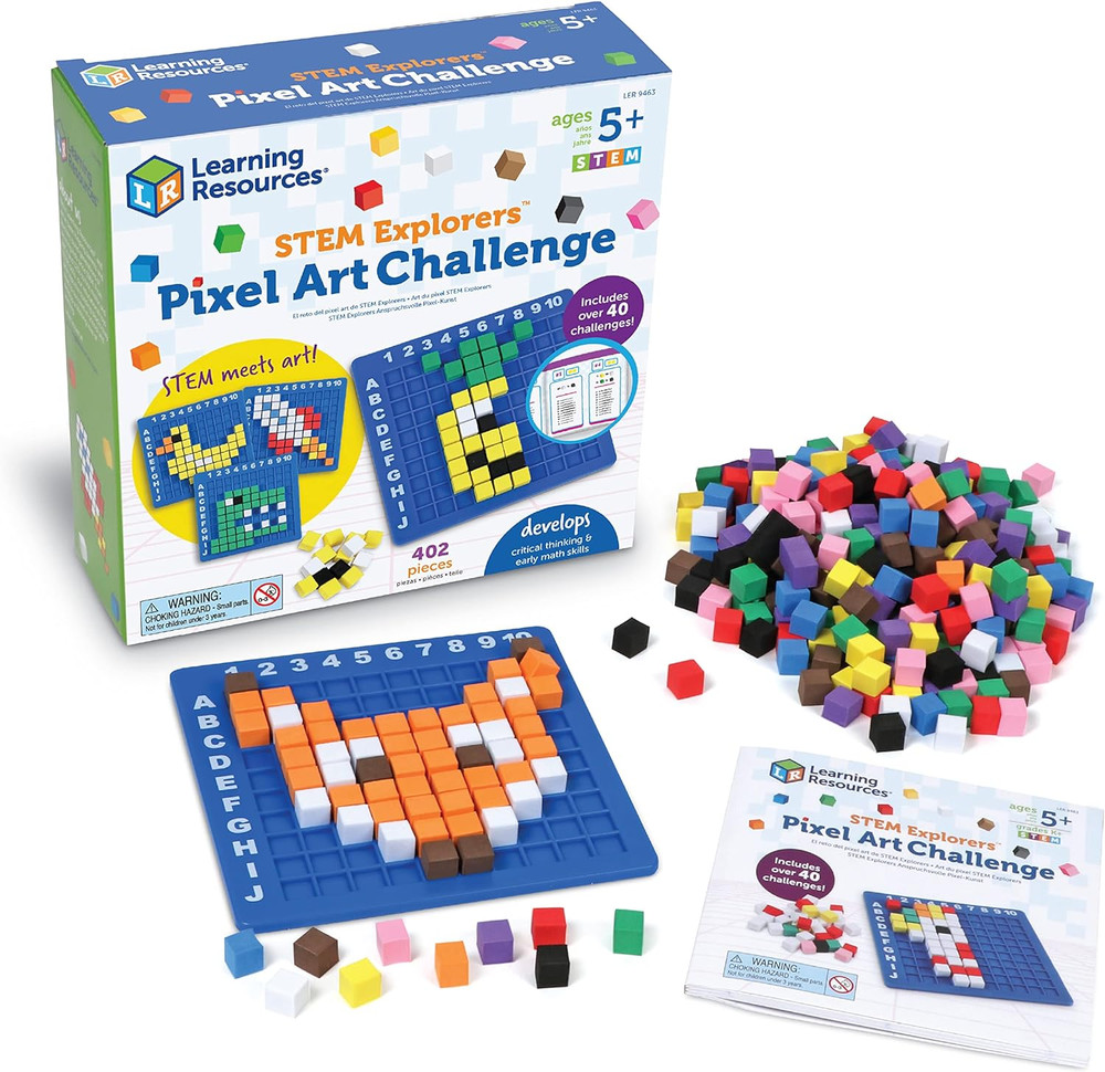 STEM Explorers Pixel Art Challenge - Math Puzzles, Pattern Blocks, Creativity...