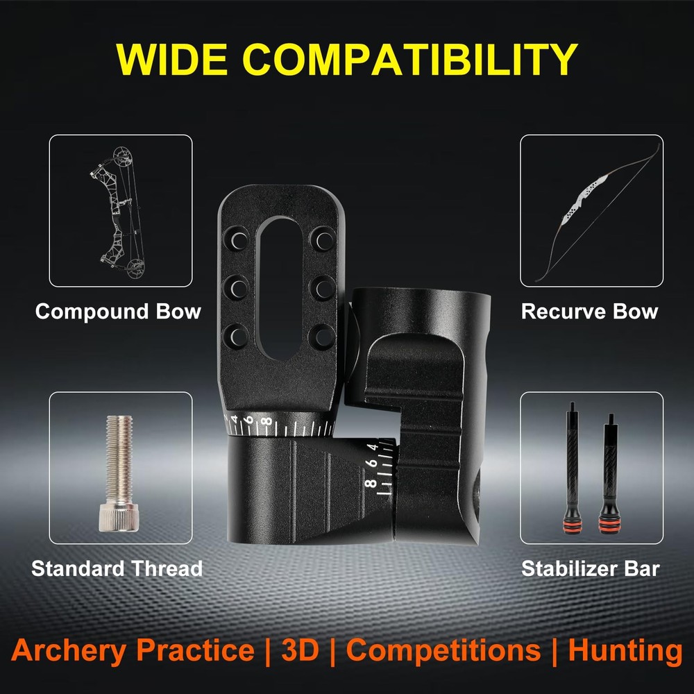 Archery Single Side V-Bar Mount - Adjustable Bow Stabilizer Quick Disconnect ...