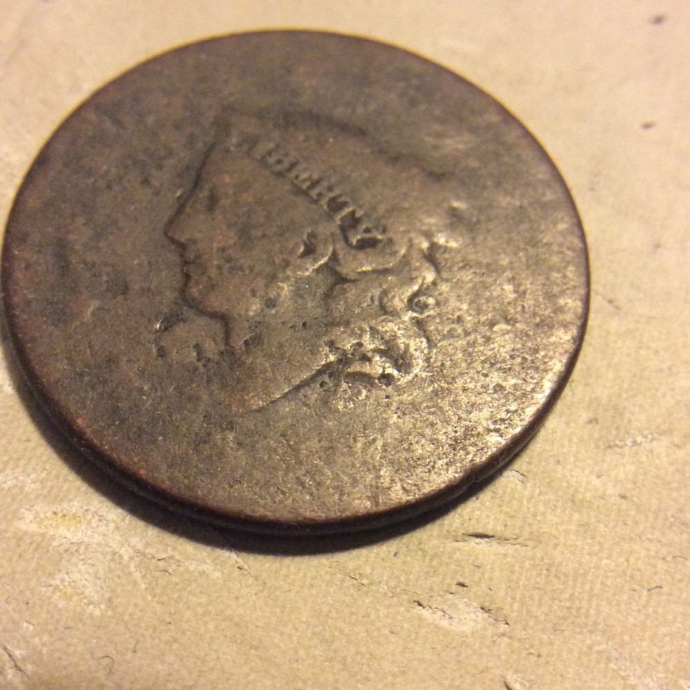1835? LARGE CENT LOW GRADE A6 FREE SHIPPING