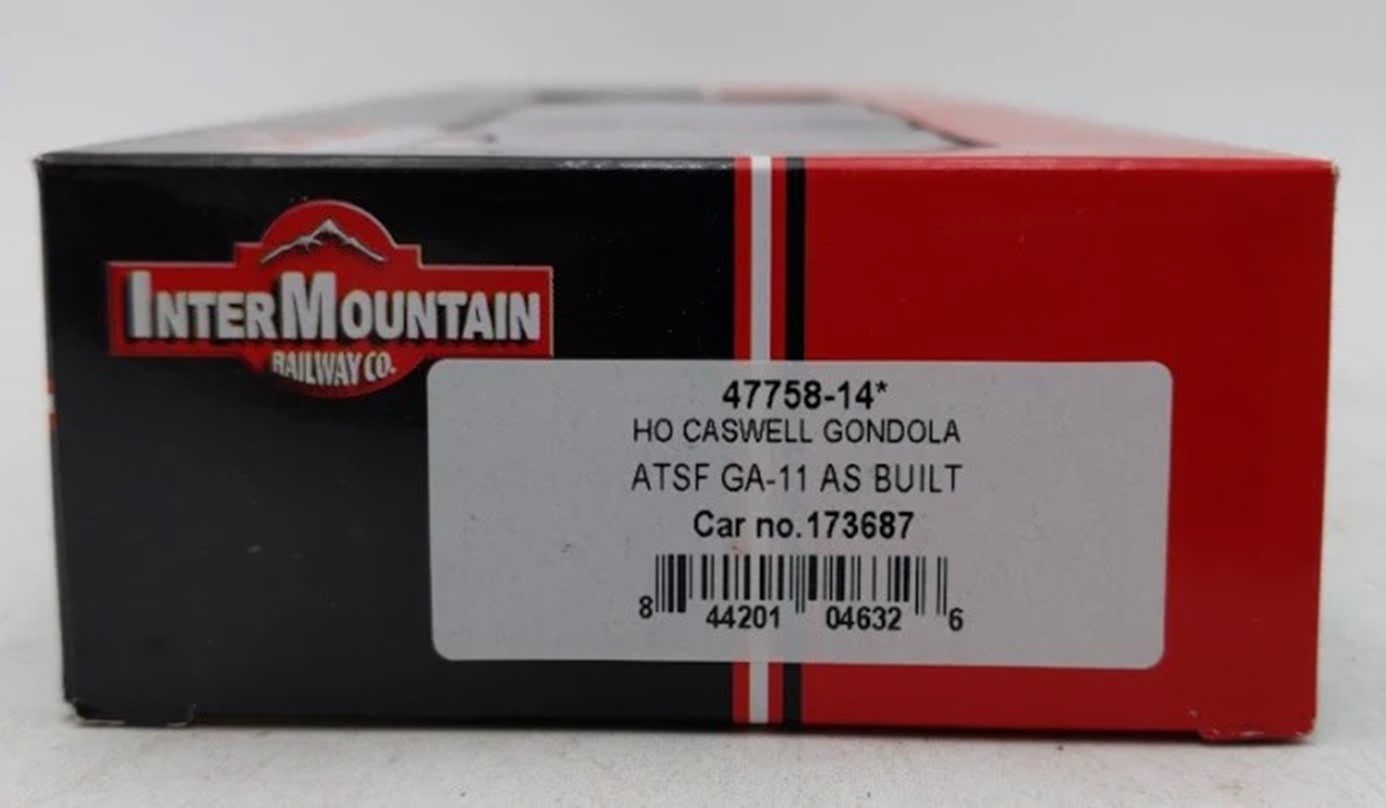 HO Intermountain RR Co., Santa Fe Caswell Gondola Class Ga-11. 1/2 Current $'s.