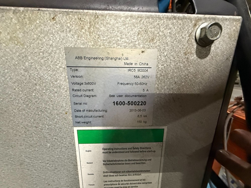 ABB Single IRB1600 Mig Cell w/ IRC5 Controls USED AS-IS