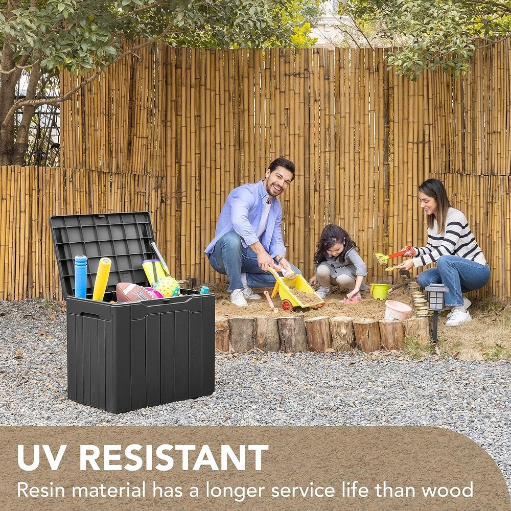 Modern 30 Gallon Outdoor Resin Deck Box/Storage Table Waterproof