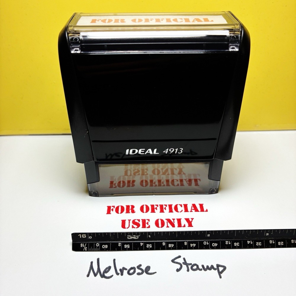 For Official Use Only Rubber Stamp Red Ink Self Inking Ideal 4913