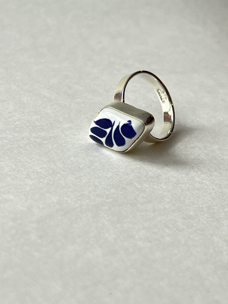 Talavera Design Ring 925 Sterling Silver Artisan Handmade