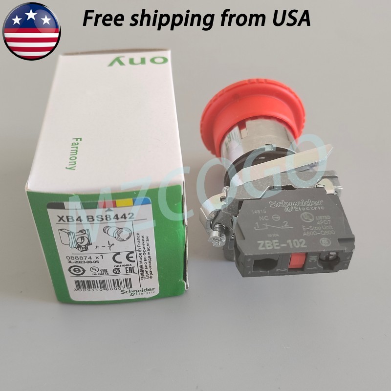 For Schneider XB4BS8442 Emergency Stop Push Button XB4-BS8442 NC Fast Delivery