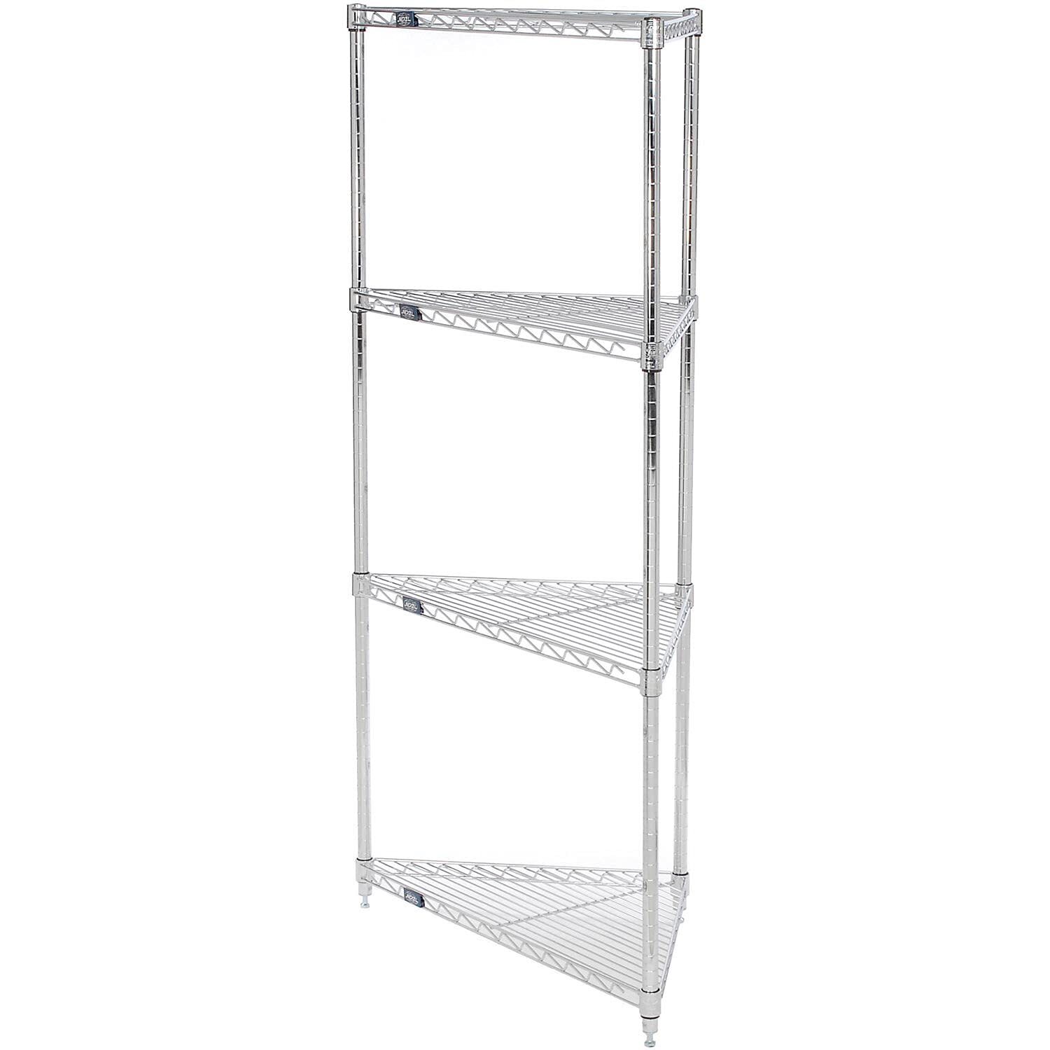 Global Industrial Nexel Corner Wire Shelving 24"W x 18"D x 74"H