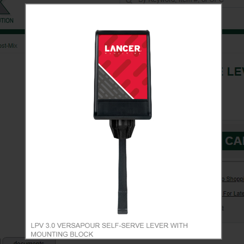 LPV 3.0 VERSAPOUR SELF-SERVE LEVER WITH MOUNTING BLOCK
