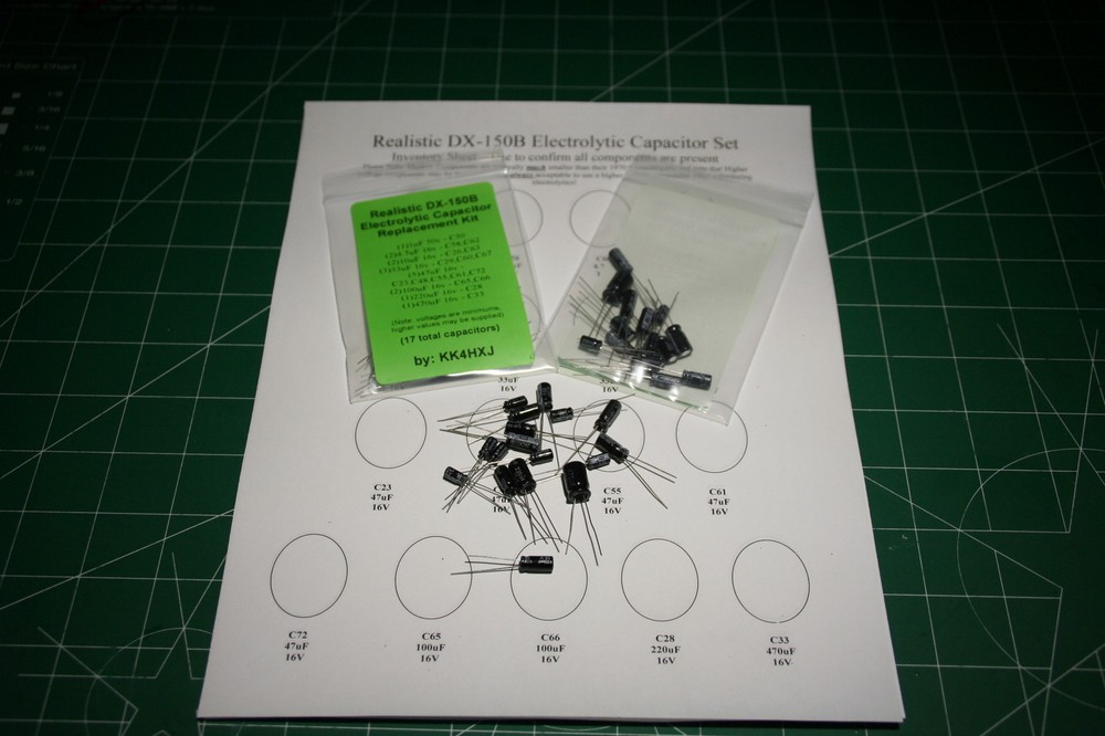 Realistic DX-150B Replacement Electrolytic rE-Cap Capacitor Kit - Premium