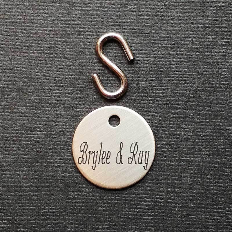 BRIDLE TAG THICK 3/4" CUSTOM ENGRAVED SOLID NICKEL SILVER HORSE PET FAST SHIP