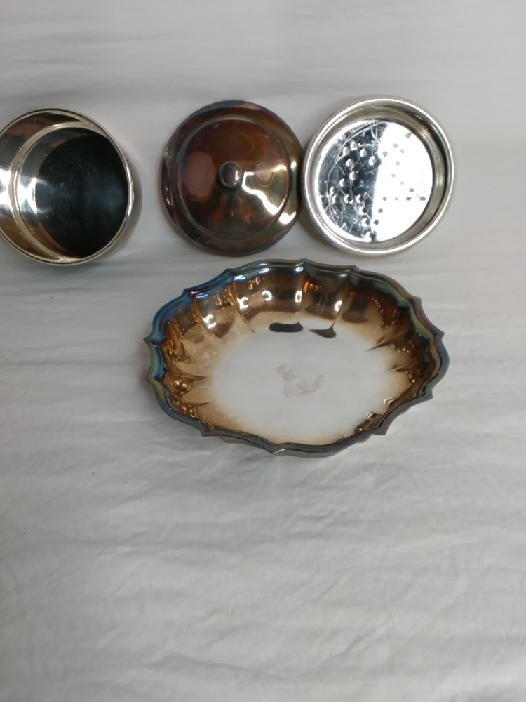 VTG Silver Chipendale Tea Strainer An Dish