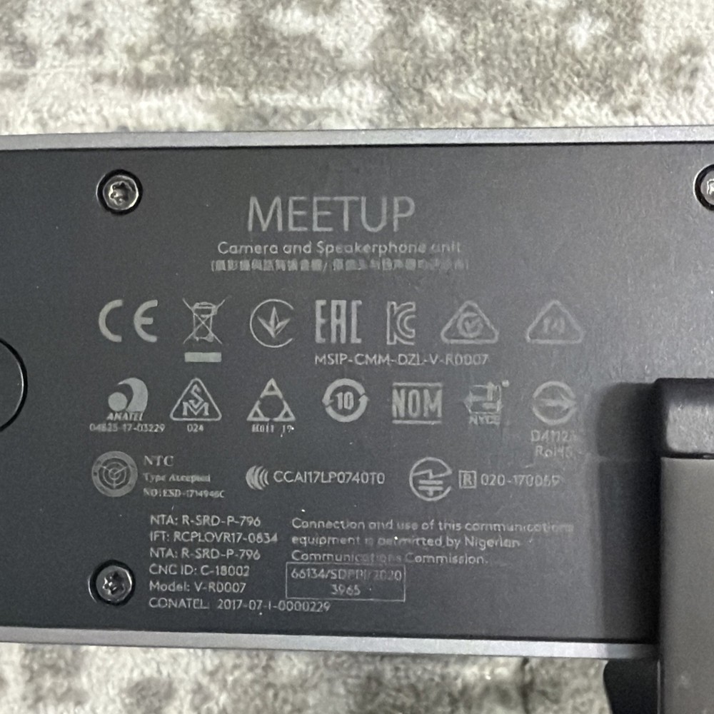 Logitech MeetUp Camera HD Video & Audio Conferencing System Model V-R0007 WEBCAM