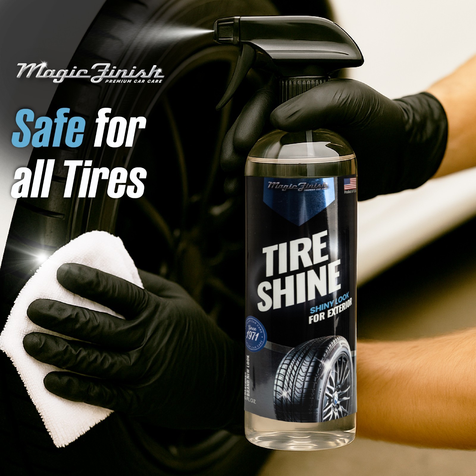 Tire Shine (16 fl oz) – Silicone-Based Tire Dressing for Long-Lasting Wet Look