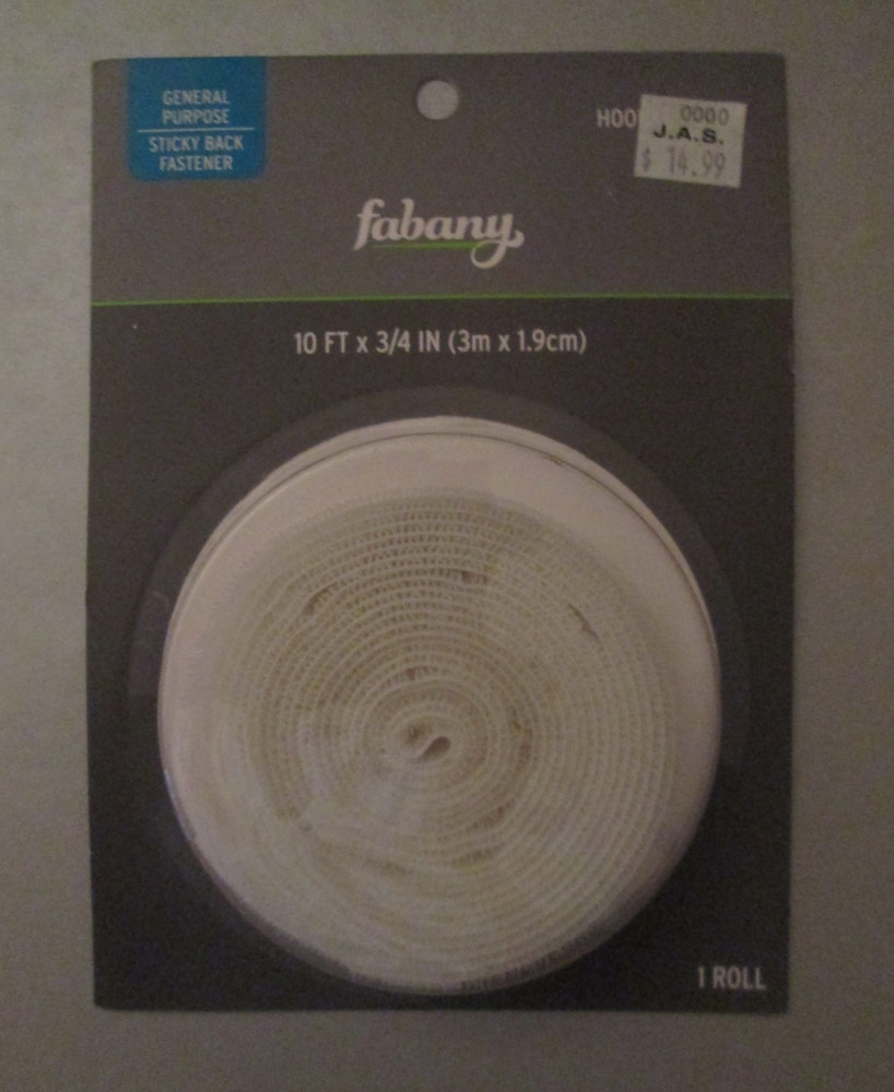 fabany hook & loop general purpose sticky back fastener 10' x 3/4"