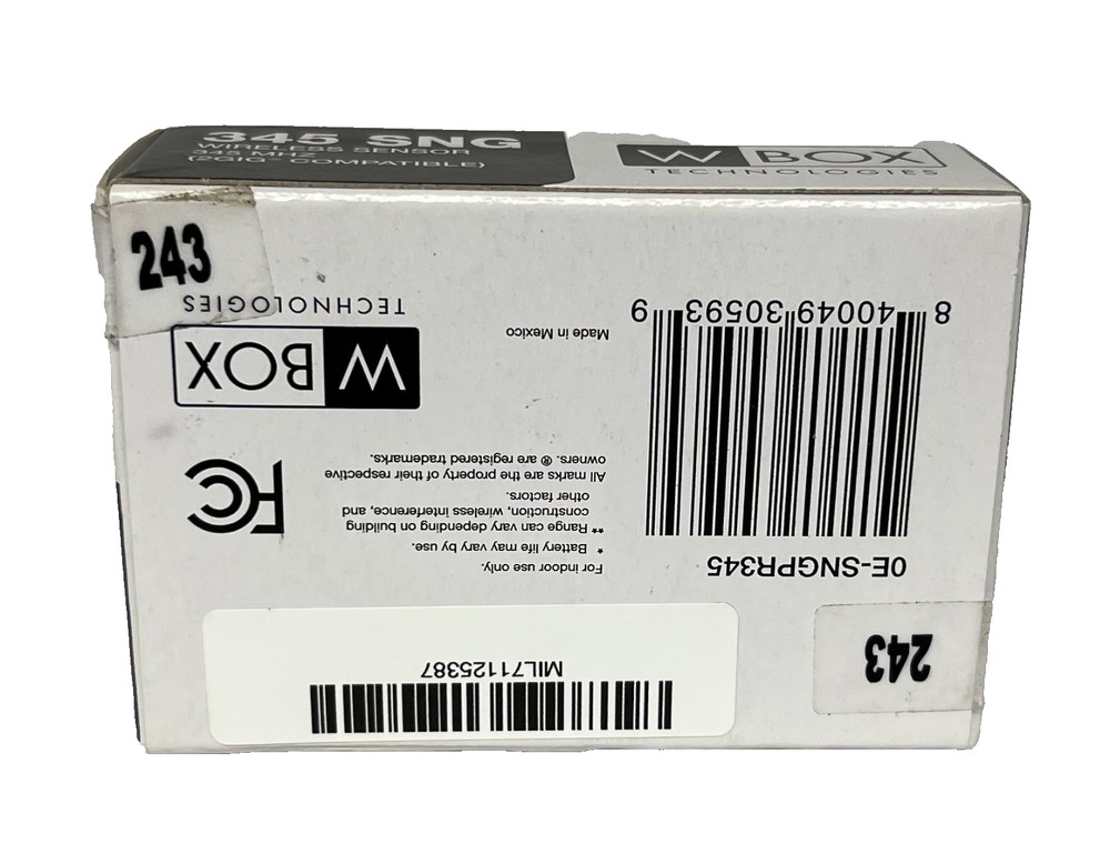 WBOX Technologies, WIRELESS SENSOR 345 MHZ-2GIG COMPATIBLE, Brand New