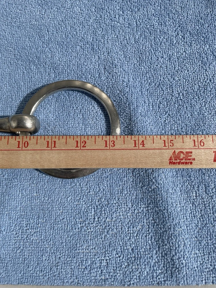 Vintage 6" Loose Flat O-Ring Snaffle Horse Bit Solid Nickel Clean Nice