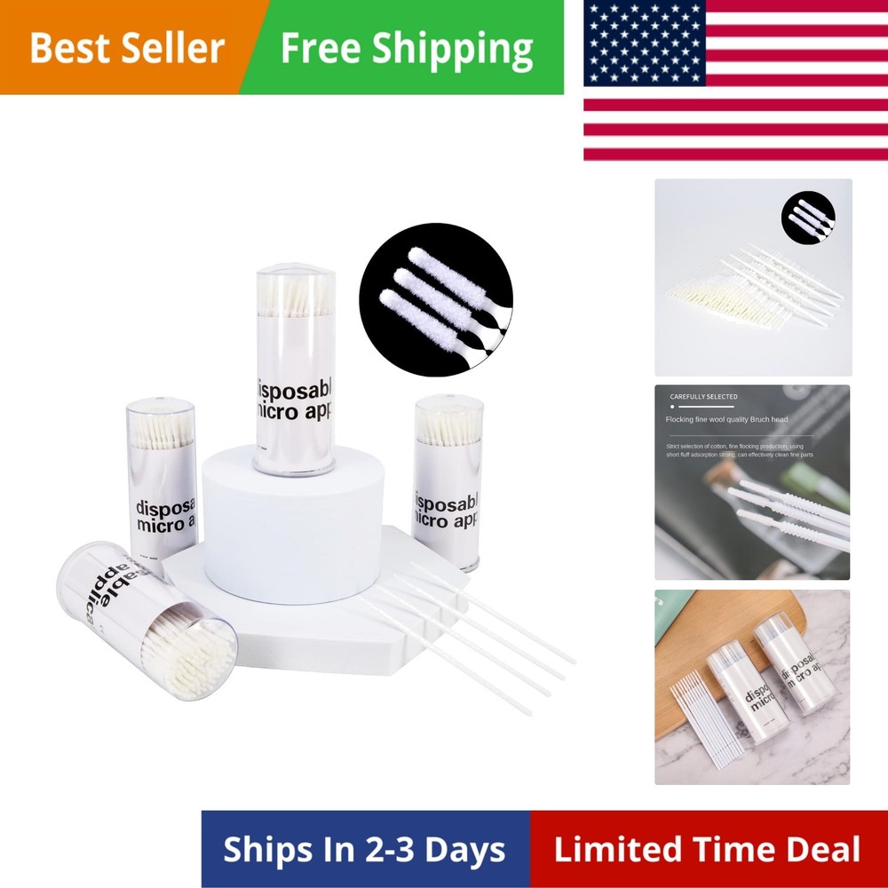 400 Pcs Lashes Disposable Micro Applicators Brush, Microswabs for Eyelash Ext...