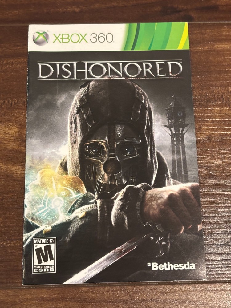Dishonored XBOX 360 Instruction Manual Only