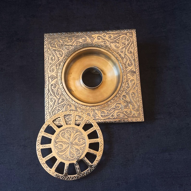 Solid Brass Square Shower Drain with Engraved Detailing – Ideal for Bathrooms
