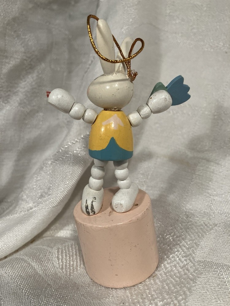Easter Bunny Wood Push Puppet