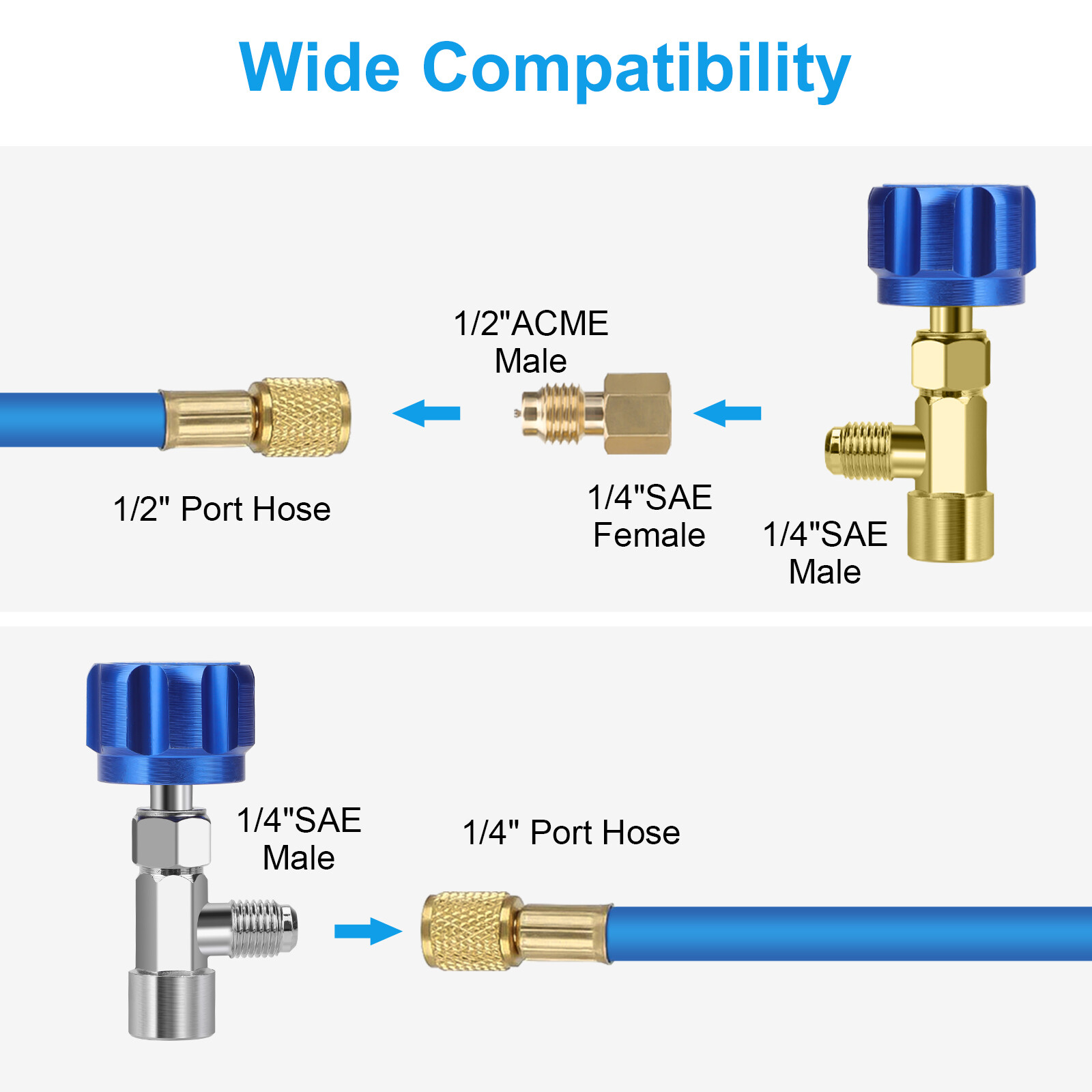R1234YF Can Tap Valve Kit Self-Sealing & Puncture w/ Adapter for A/C Refrigerant
