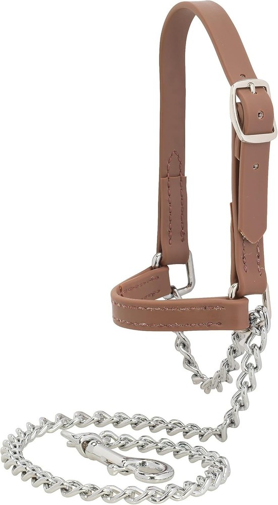 Adjustable Goat Halter with Solid Chain Lead for Better Control and Durability