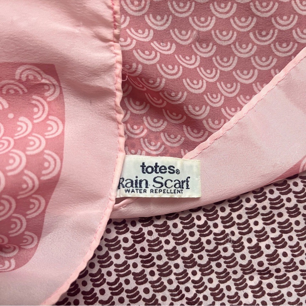 Vintage Scarf Square Retro Mod Feminine Spring Pink Burgundy Classic Office 70s