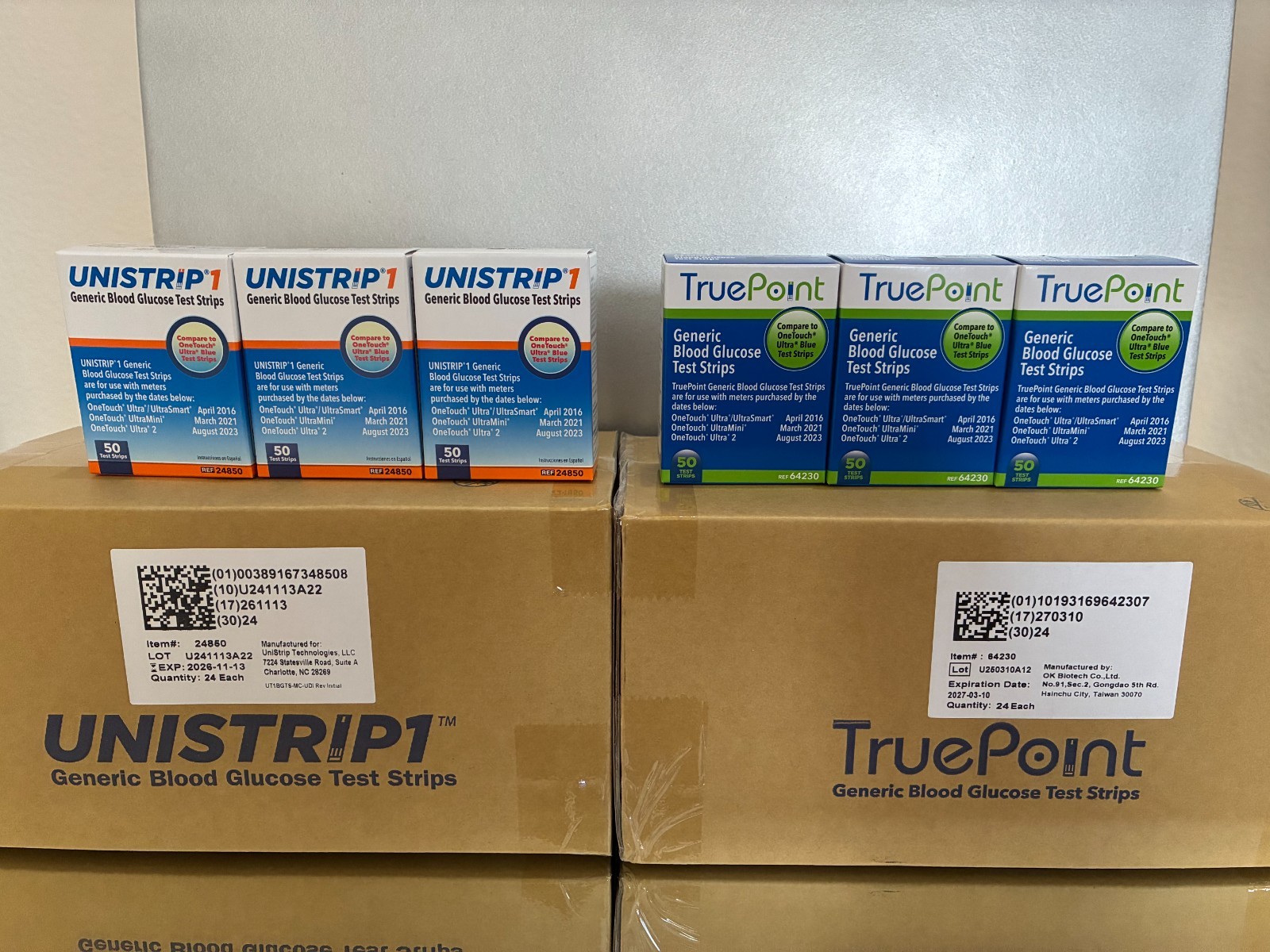 TRUE POINT - UNISTRIP 1 Blood Glucose Strips 200 Qty. Generic for ONE-TOUCH