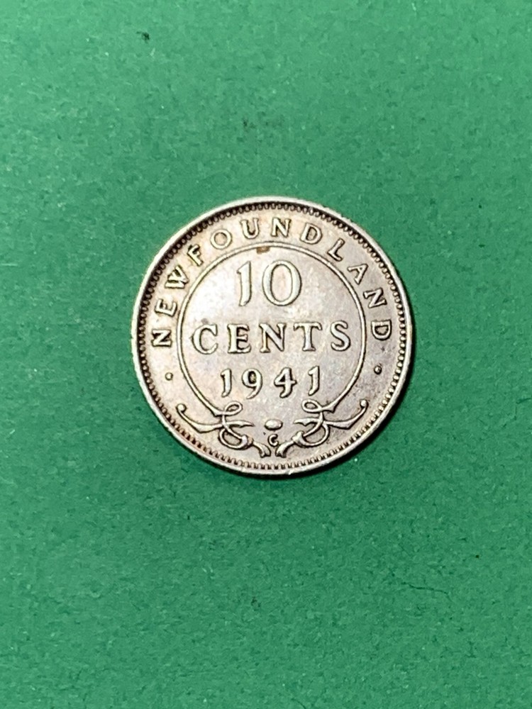 1941 C Newfoundland Silver 10 Cents (A0666)
