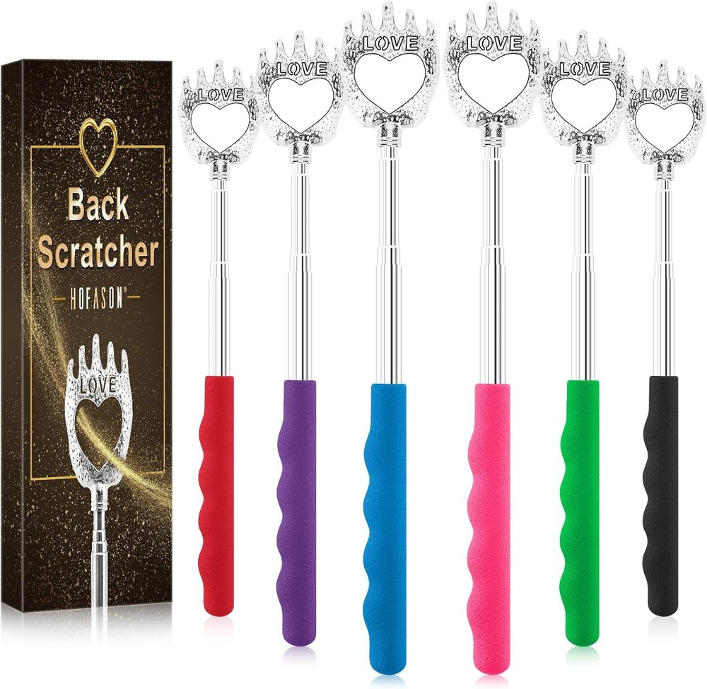 6 Pack Extendable Back Scratcher Portable Telescoping Metal Back Scratcher